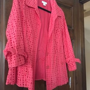 Coral eyelet jacket